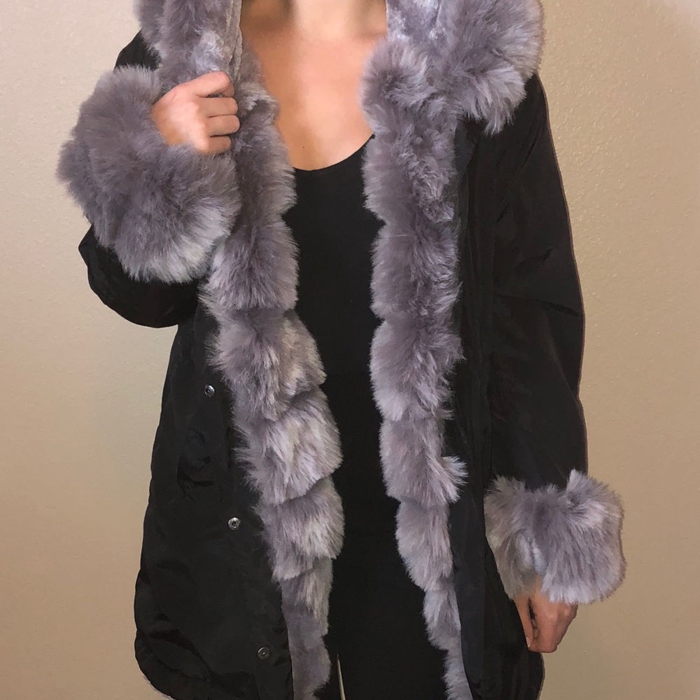 Faux fur winter jacket